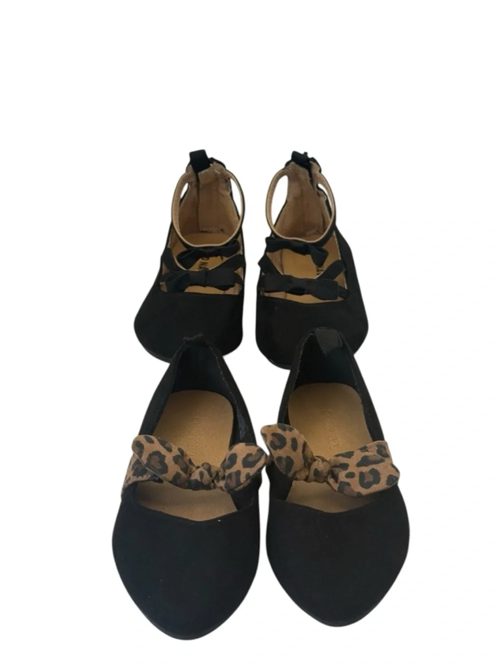 Old Navy Toddler‎ Girls' 2 Pairs Black Flats Slip-On Shoes Casual Style, Size 7